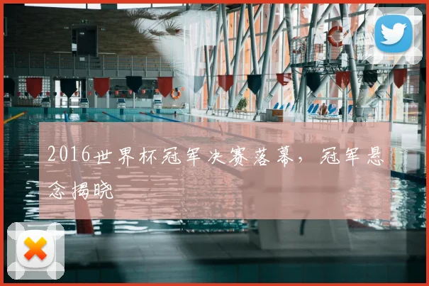 2016世界杯冠军决赛落幕，冠军悬念揭晓